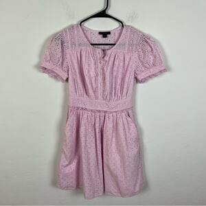 J. Crew Pink Eyelet Mini Dress
